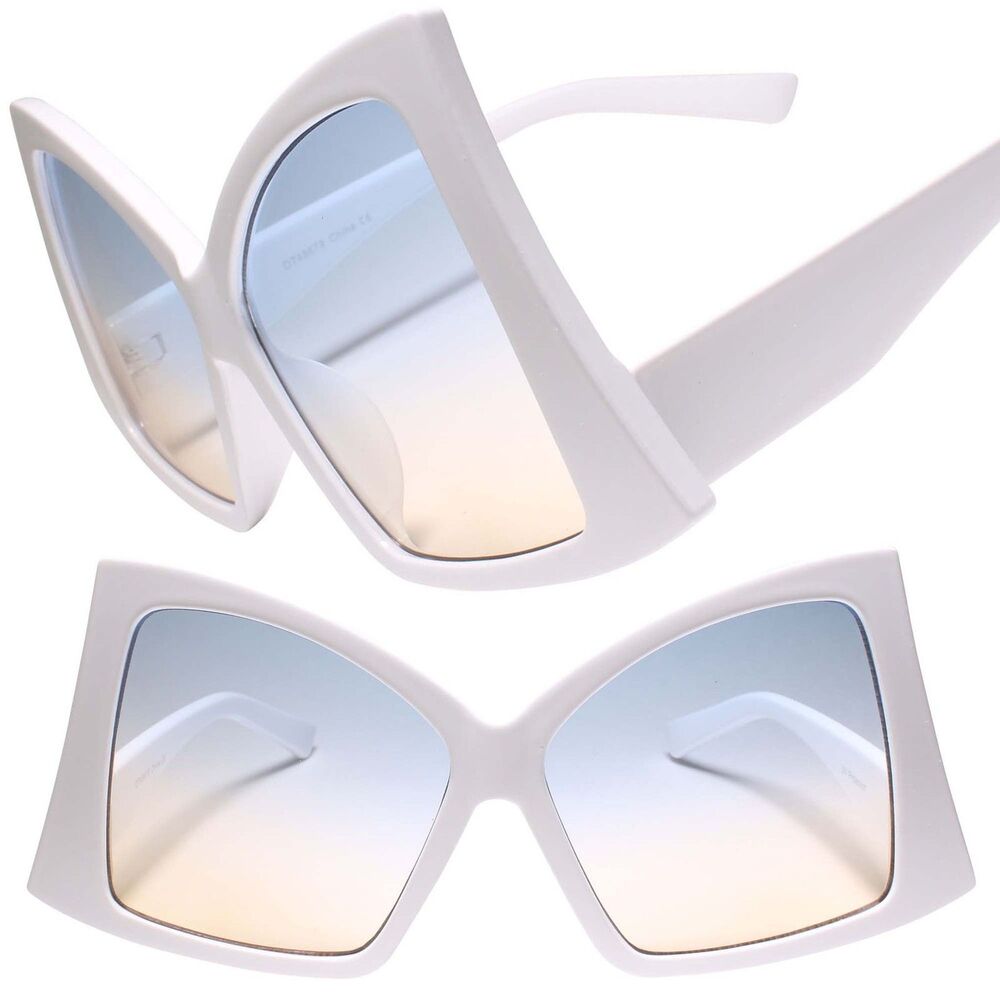 Gorgeous Elegant Fancy Upscale Fashionable Oversized Womens White Sunglasses